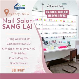 Sang lại shop nail trong Westfield, cách Bankstown 30' lái xe