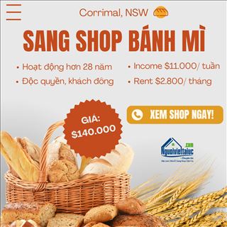 Sang shop bánh mì lâu dời doanh thu ổn định vùng Corrimal, NSW